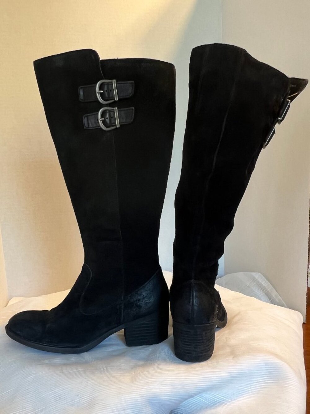 Born Basil Black Suede Knee High Women's Boots